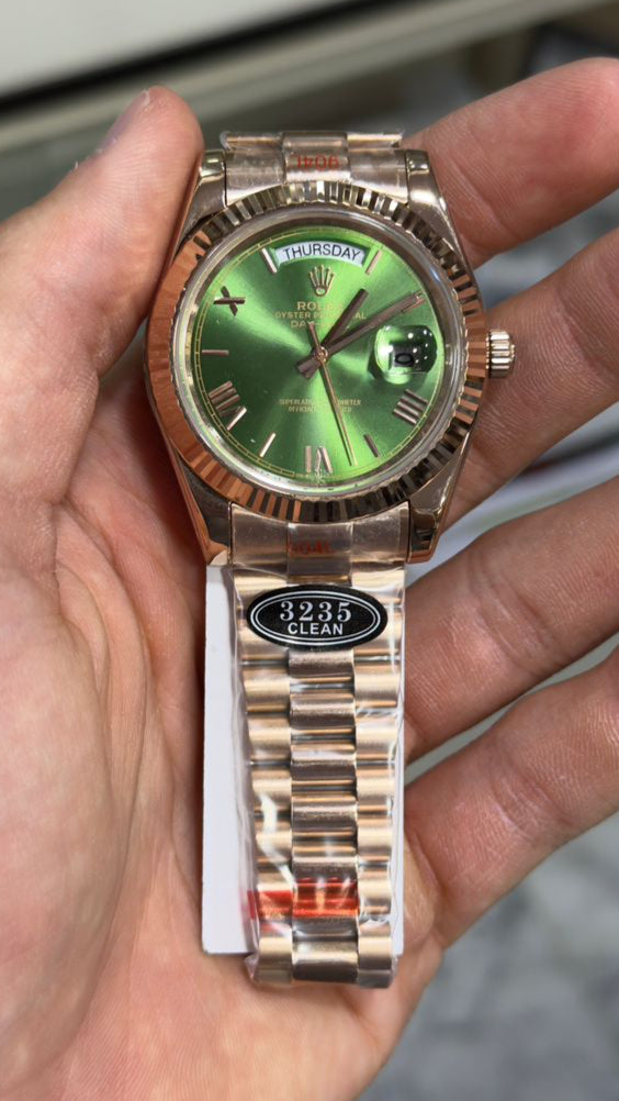 Rolex Day date Roman rose olive
