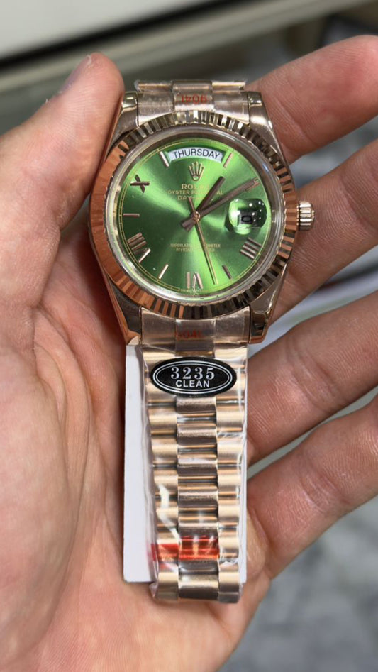 Rolex Day date Roman rose olive