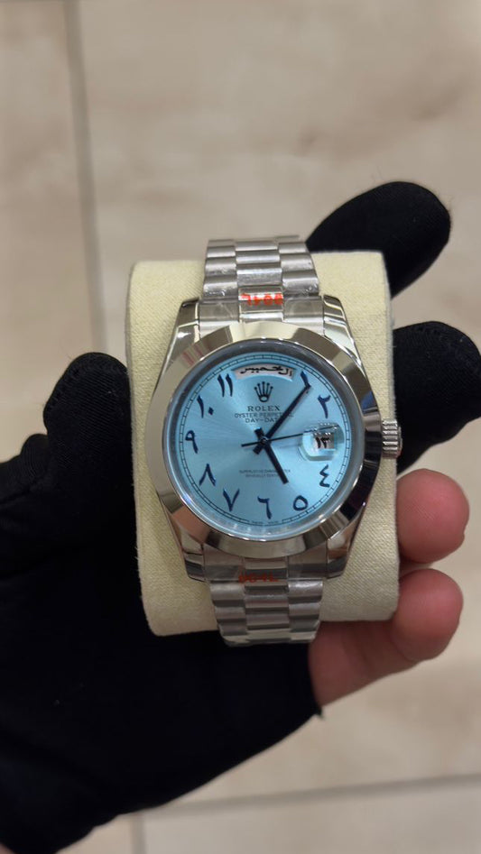 Rolex Daydate Arabic dial baby blue