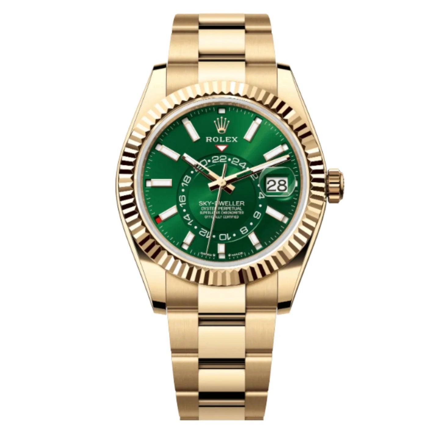 Rolex Skydweler Gold green dial