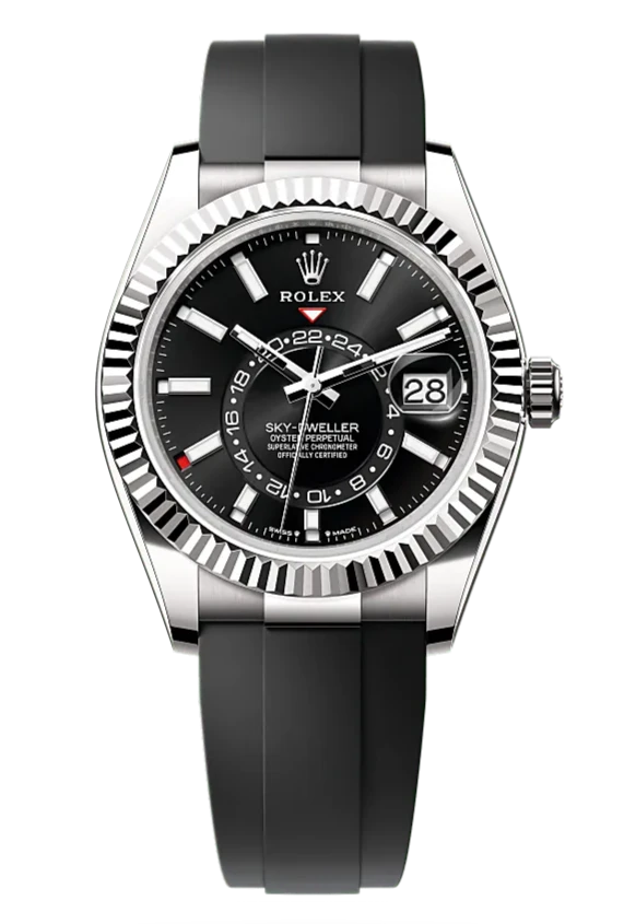Rolex Skydweler black on silver